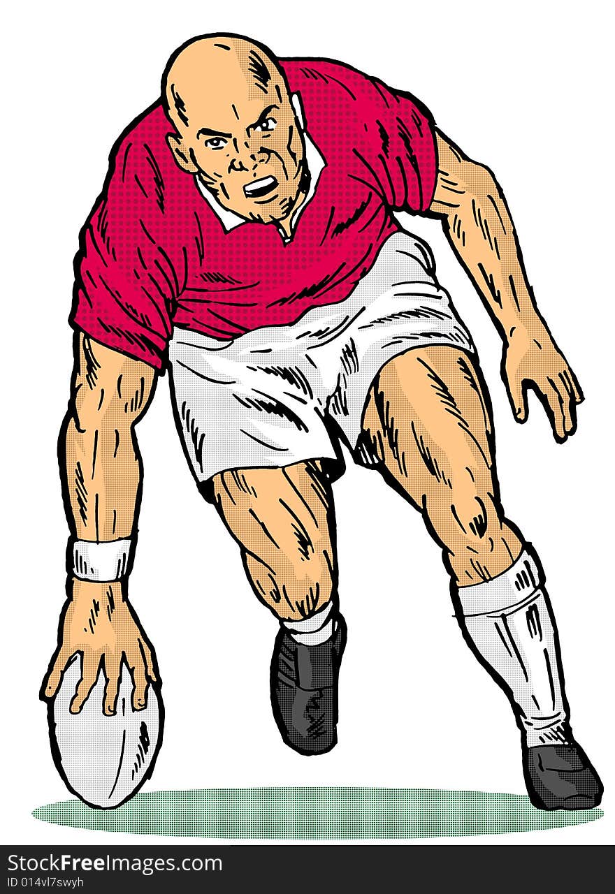 Vector art on the sport of rugby on white background. Vector art on the sport of rugby on white background