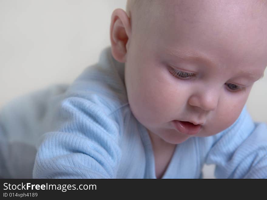 Close-up of an adorable baby boy.