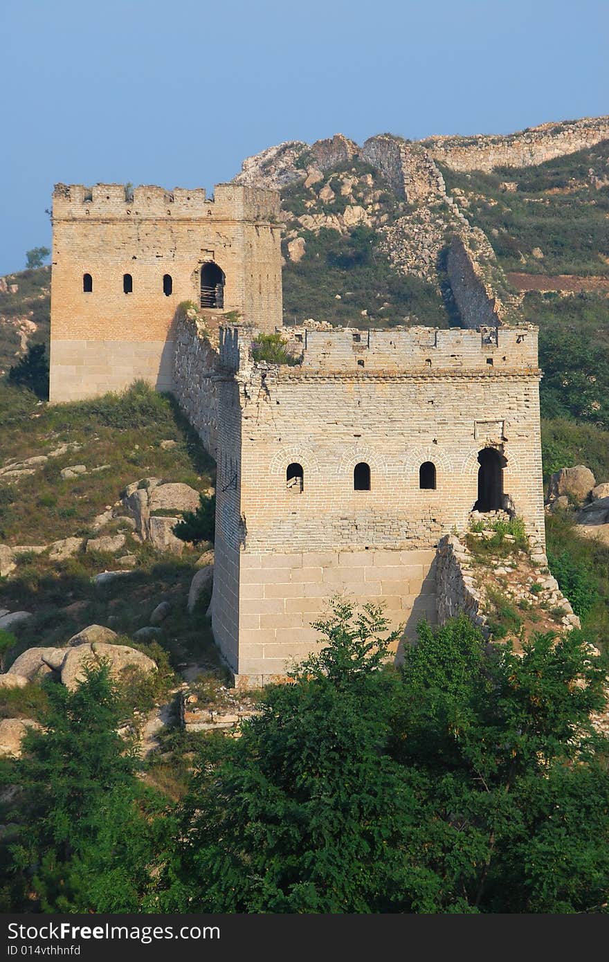 Two watchtowers of the great wall, hebei, china