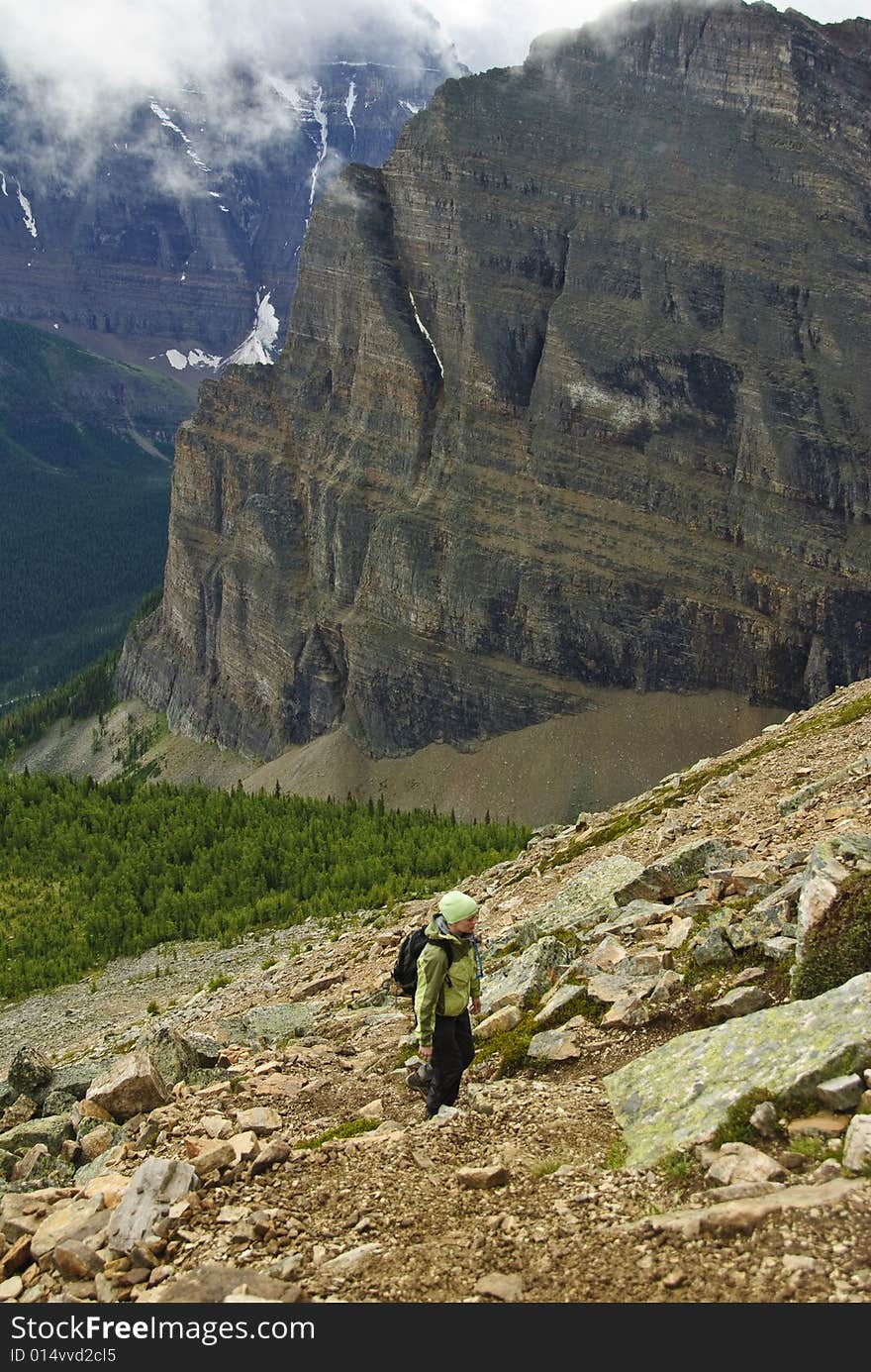 Hiking in the rockies, Alberta, Banff National Park, Canada