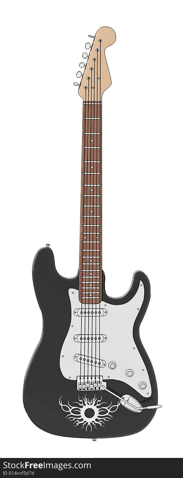 Black guitar illustration