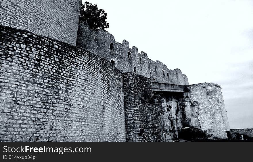 Castle Hohennneuffen, a medieval knights' ruin at the boarder of the Swabian Alb mountains, 15 miles southeast from Stuttgart. Baden-Wuerttemberg, Germany. B/W version in rather dramatic exposure settings. Castle Hohennneuffen, a medieval knights' ruin at the boarder of the Swabian Alb mountains, 15 miles southeast from Stuttgart. Baden-Wuerttemberg, Germany. B/W version in rather dramatic exposure settings.