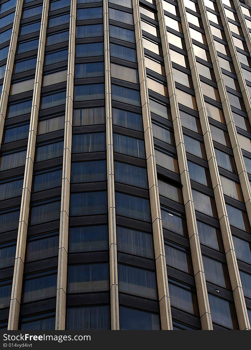 Close up of modern building with lots of windows