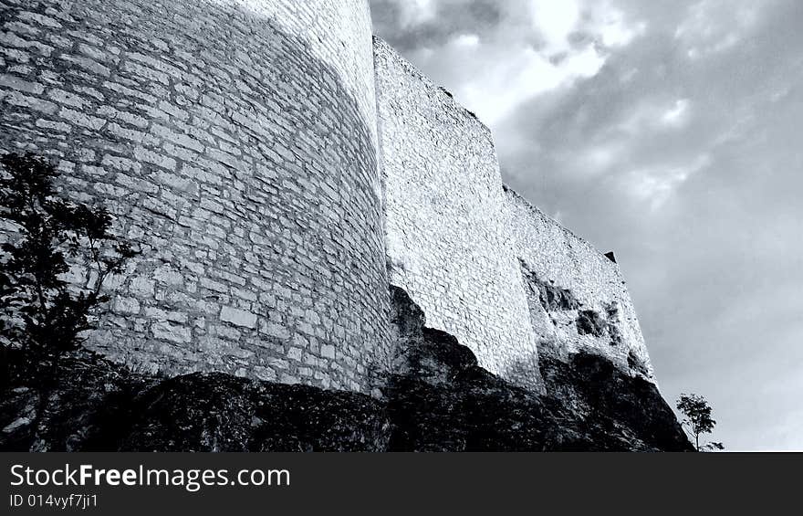 Castle Hohennneuffen, a medieval knights' ruin at the boarder of the Swabian Alb mountains, 15 miles southeast from Stuttgart. Baden-Wuerttemberg, Germany. B/W version in rather dramatic exposure settings. Castle Hohennneuffen, a medieval knights' ruin at the boarder of the Swabian Alb mountains, 15 miles southeast from Stuttgart. Baden-Wuerttemberg, Germany. B/W version in rather dramatic exposure settings.