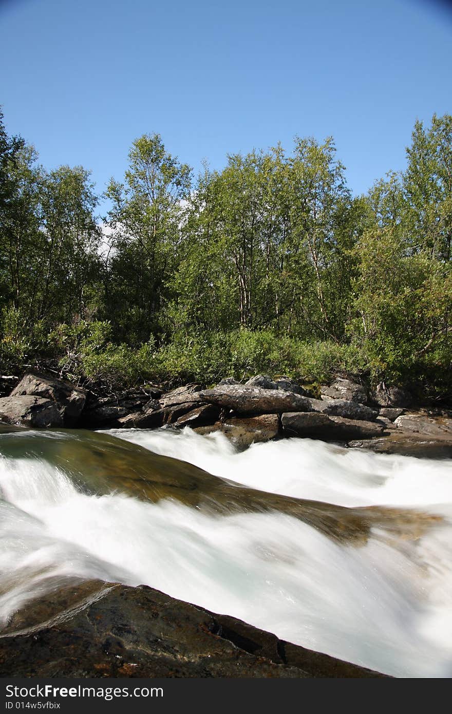 Flowing river, Abisko National Park in Sweden