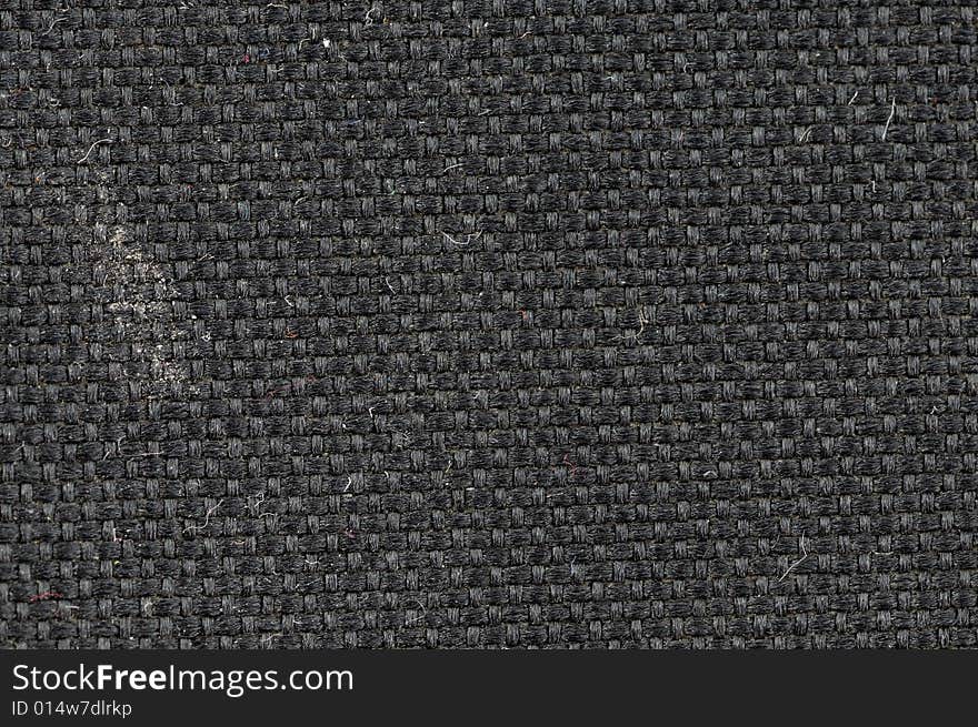 Bag cloth texture. Synthetic. Black color. Grunge.