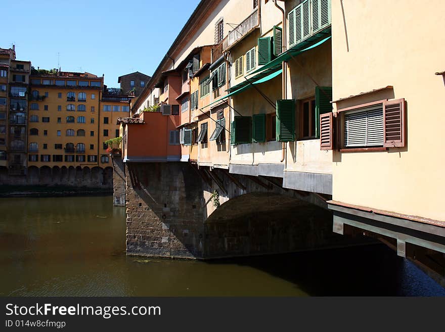 The Ponte Vecchio in Florence, from the side