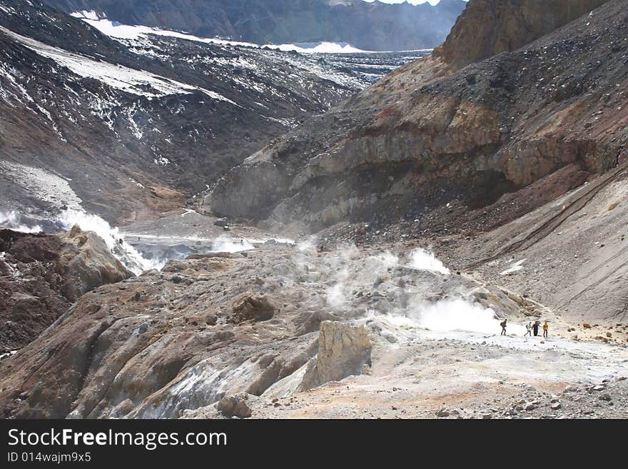 Big canyon on Mutnovsky volcano.