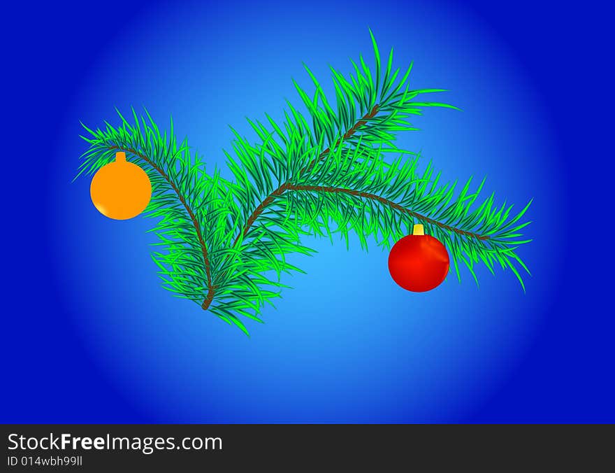 Abstract christmas decoration over blue background