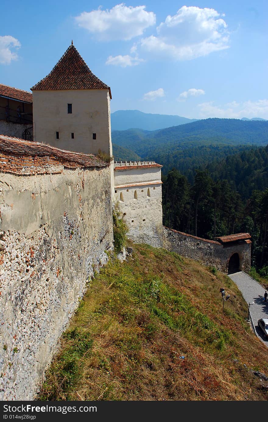 Rasnov castle. View from outside.