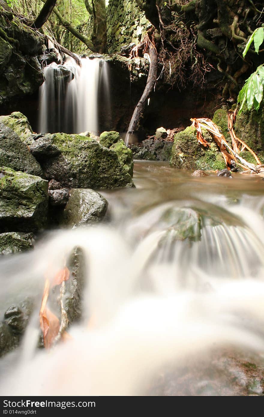 Beautiful relaxing Waterfall landscape in the azores. Beautiful relaxing Waterfall landscape in the azores