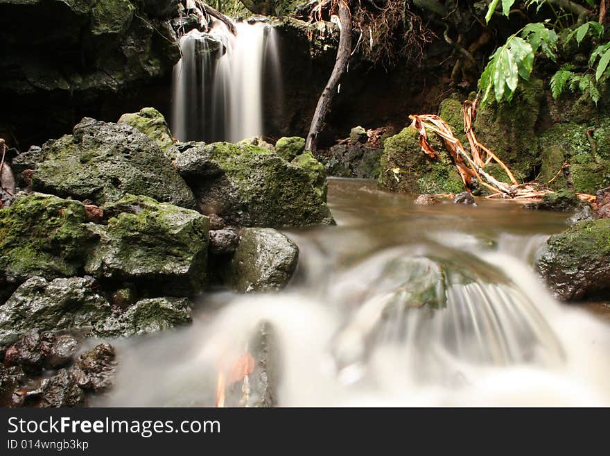 Beautiful relaxing Waterfall landscape in the azores. Beautiful relaxing Waterfall landscape in the azores