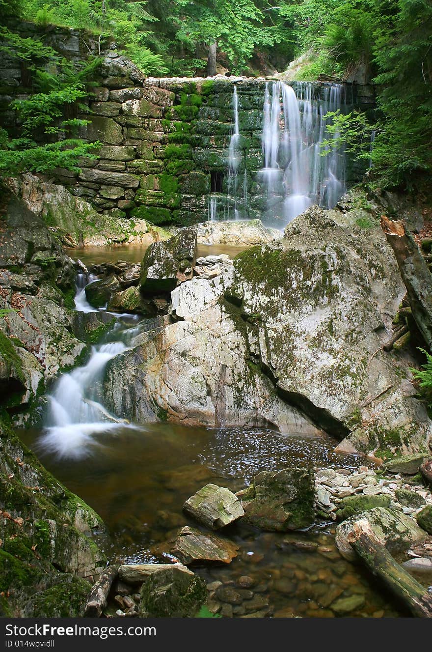 A famous waterfall in the Czech republic. A famous waterfall in the Czech republic