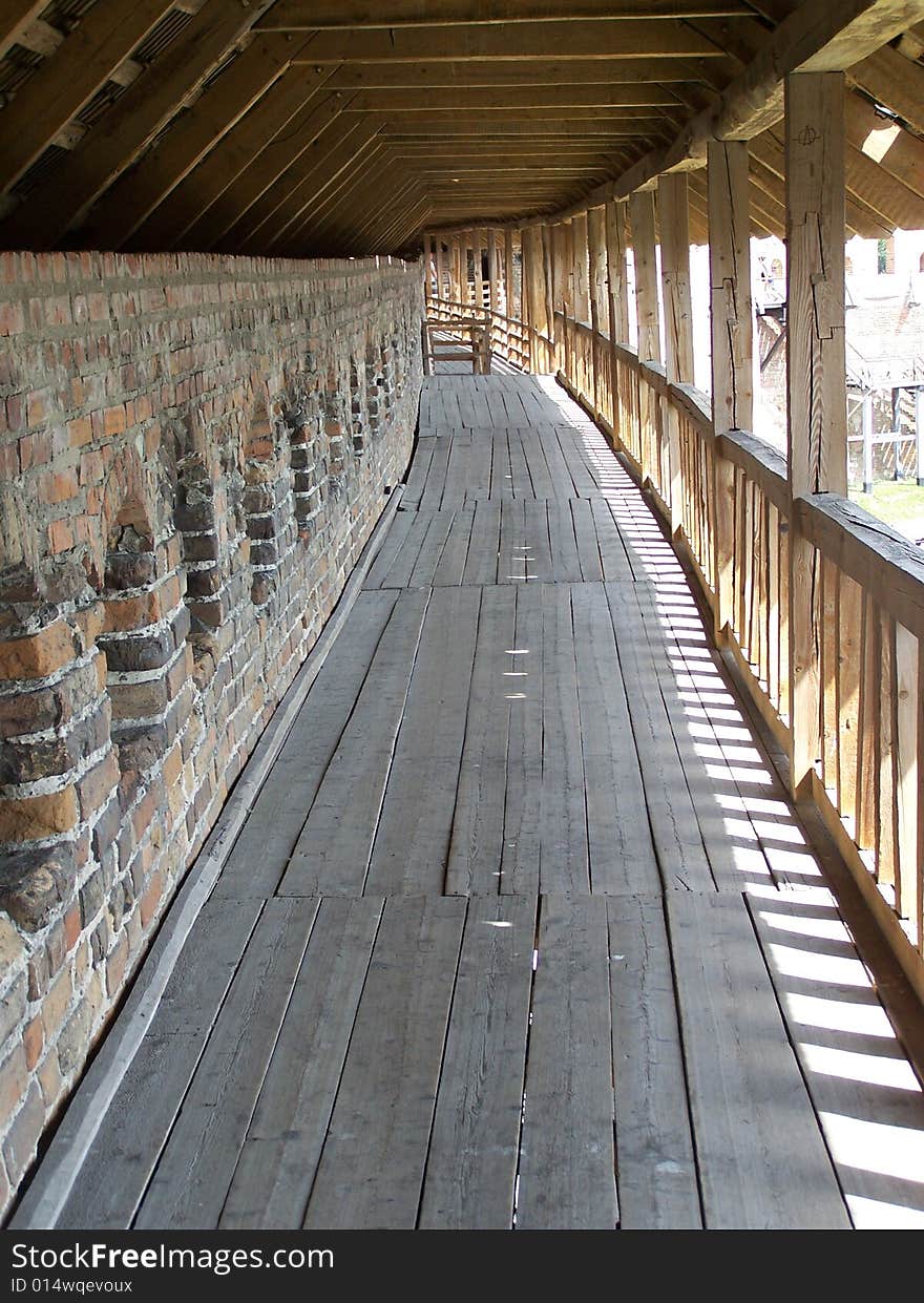 Wooden passage in loutsk castle, Ukraine. Wooden passage in loutsk castle, Ukraine