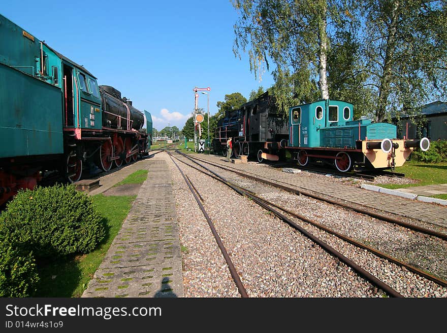 The photograph of old engines in railway museum. The photograph of old engines in railway museum