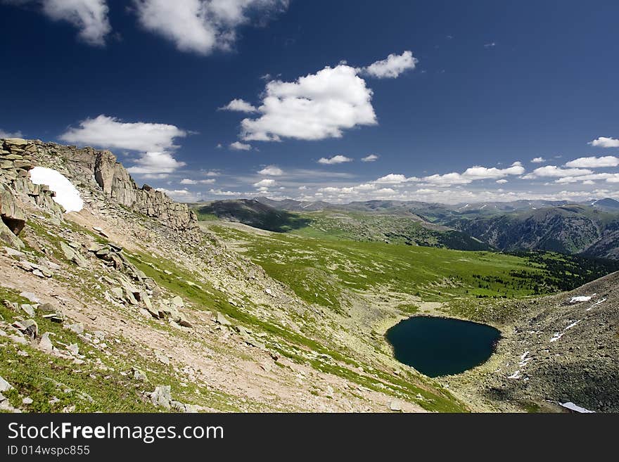 Lake in high mountains