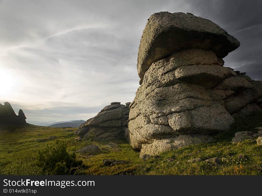 Rocks in high mountains