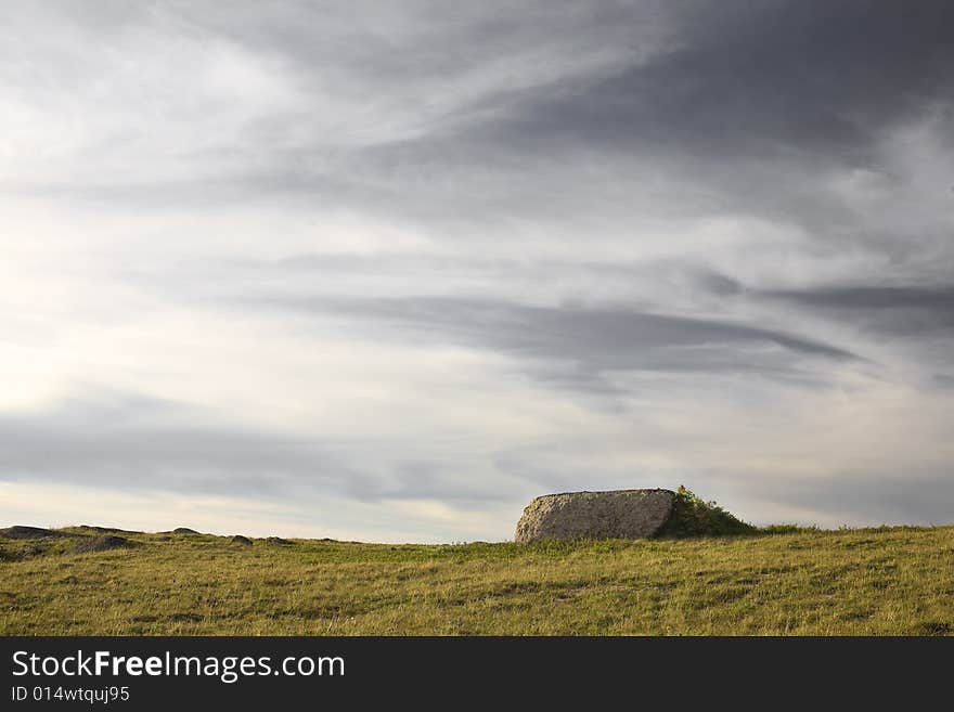 High mountain's rocks, summer, sky and clouds. High mountain's rocks, summer, sky and clouds