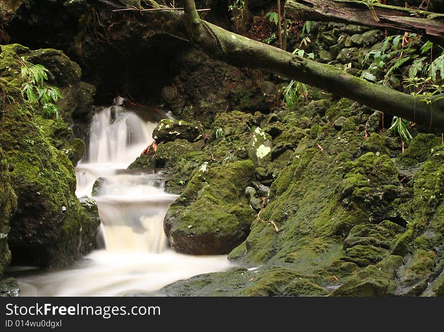 Beautiful relaxing Waterfall landscape in the azores. Beautiful relaxing Waterfall landscape in the azores