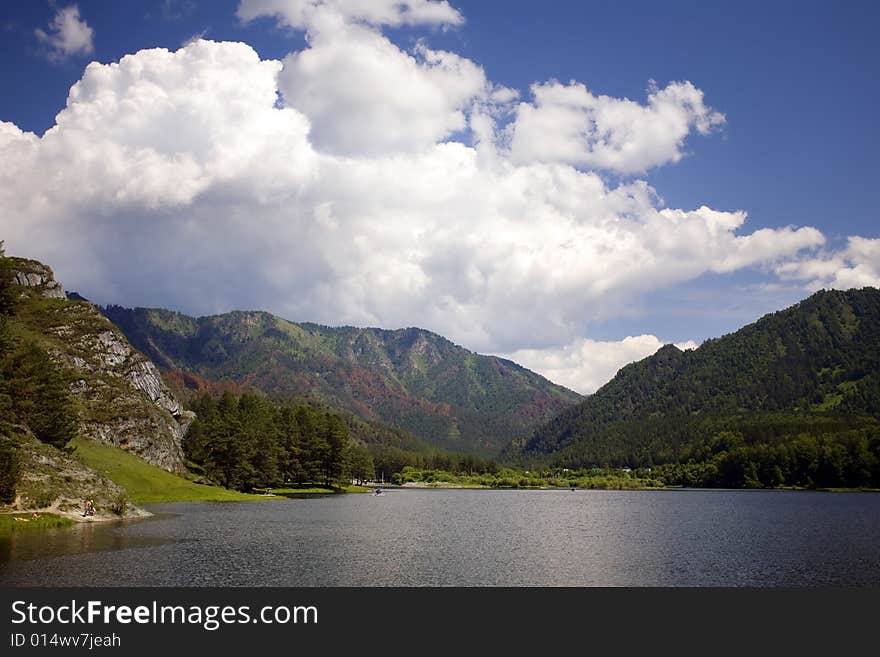 Lake in high mountains