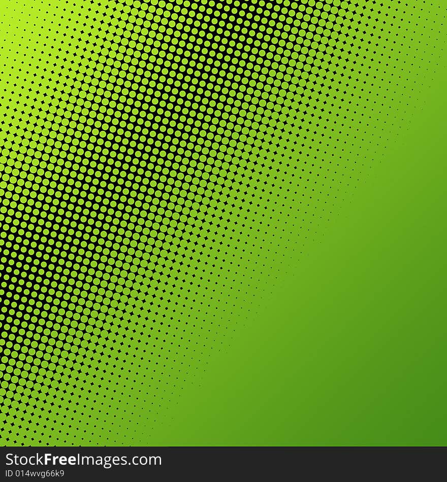 Abstract green background with halftone