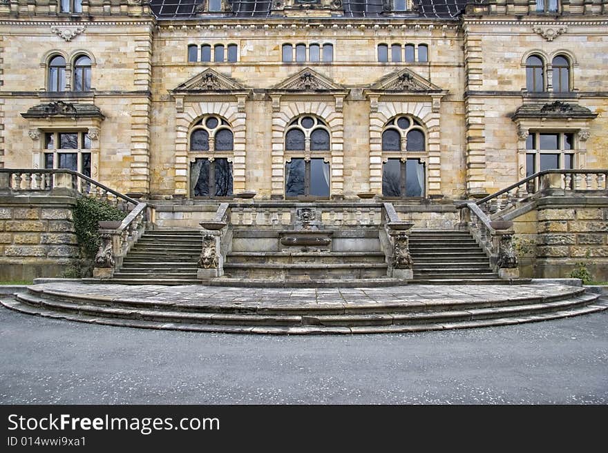 Back of Palace Schloss Hummelshain, Thüringen, Germany