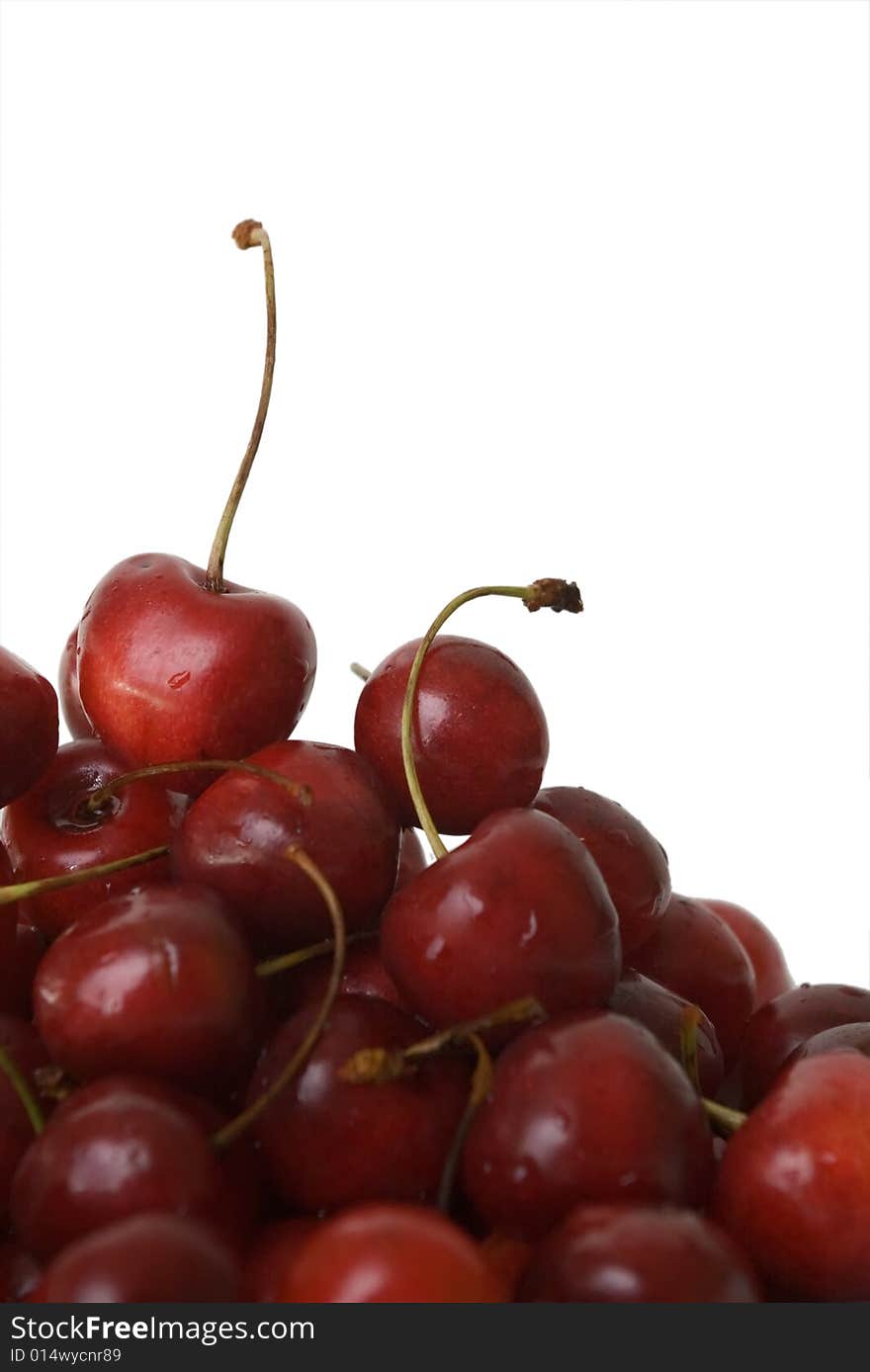 Sweet cherries isolated on white