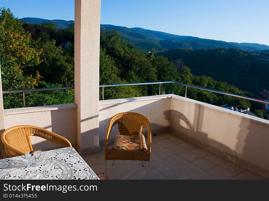 Empty verandah at the morning