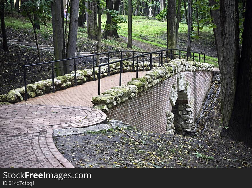 Small bridge in city park. Small bridge in city park