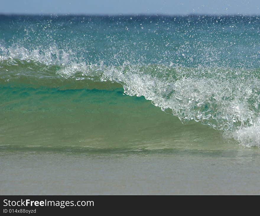 Beautiful little blue Waves at Chia Beach (South Sardinia - Italy)