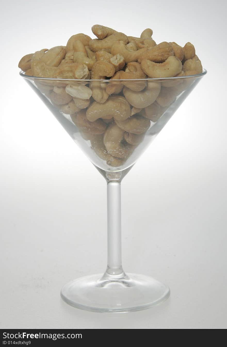 Cashews in Martini Glass