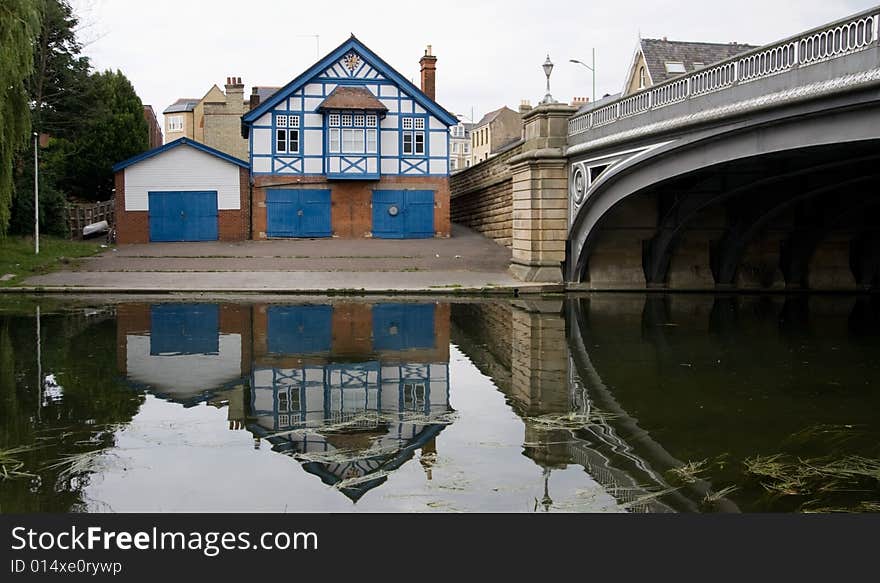 Colorful house by the bridge