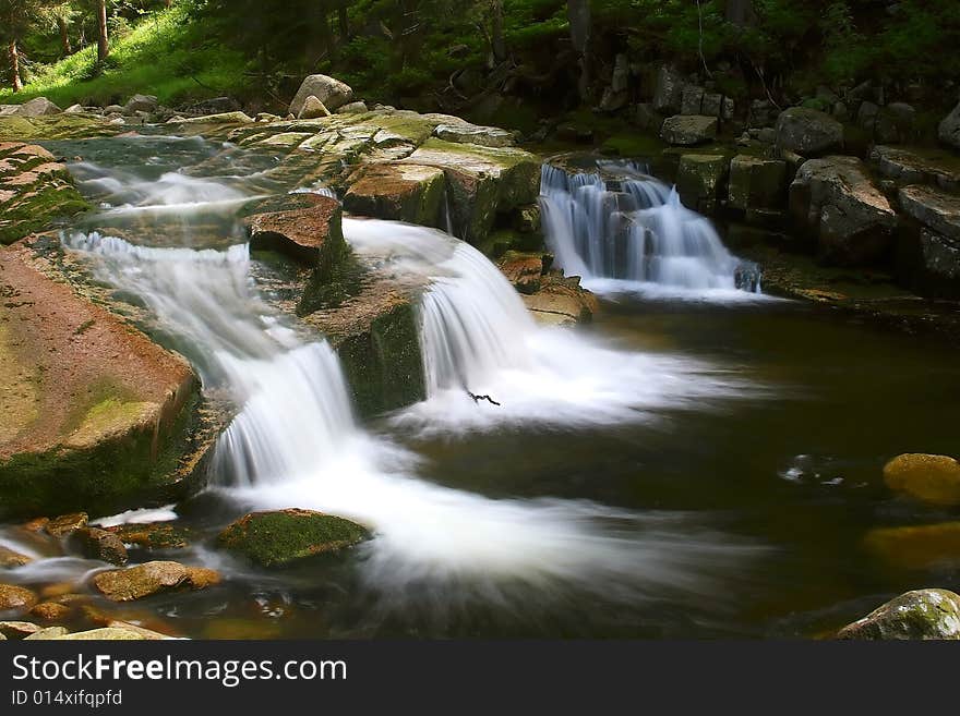 A beautiful stream in the czech mountains. A beautiful stream in the czech mountains