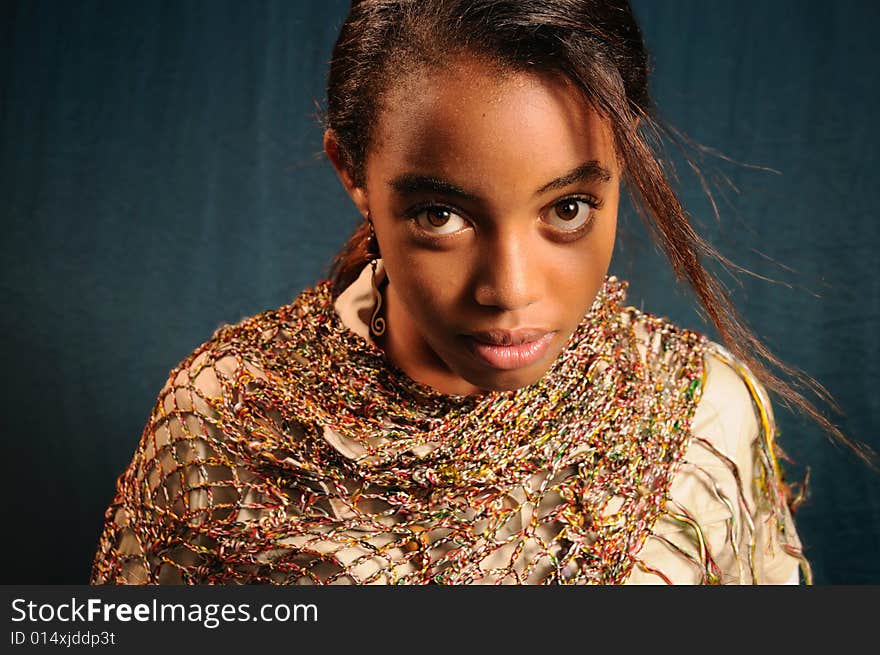 Portrait of young african female model posing. Portrait of young african female model posing