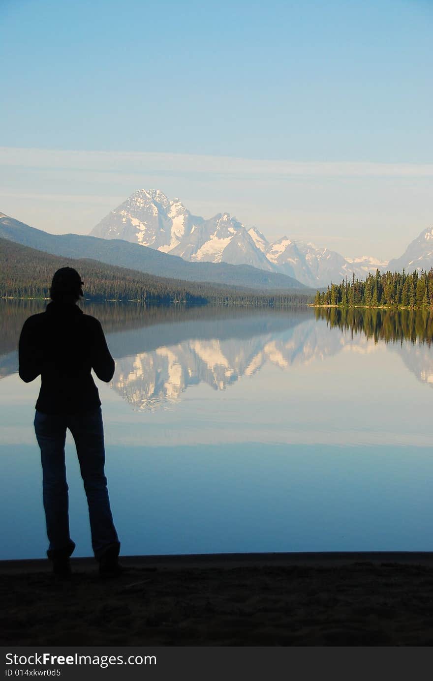 Mountain lake in canada british columbia