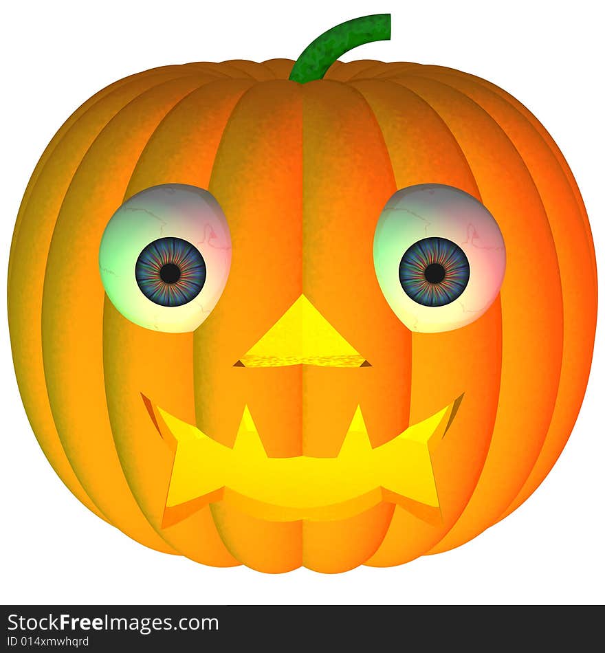 Goofy halloween jack-o-lantern isolated on white. Goofy halloween jack-o-lantern isolated on white