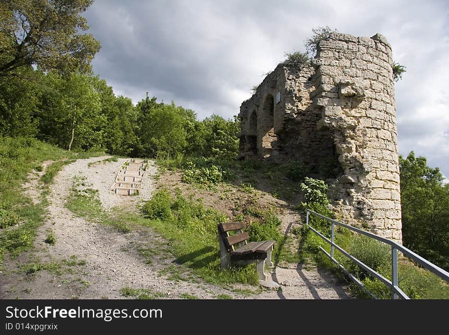 Old Castle Ruin Kunitz gleissberg - Kunitzburg by Jena, Germany, Thuringia