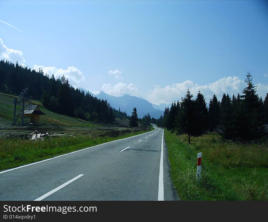 Road in Jurgów, Poland. Road in Jurgów, Poland