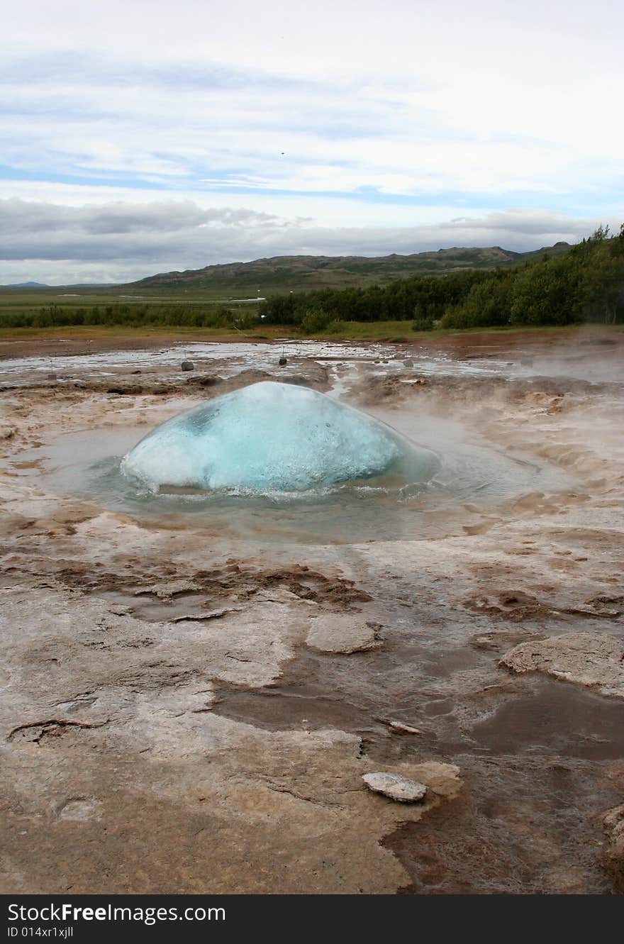 The famous geyser in Iceland