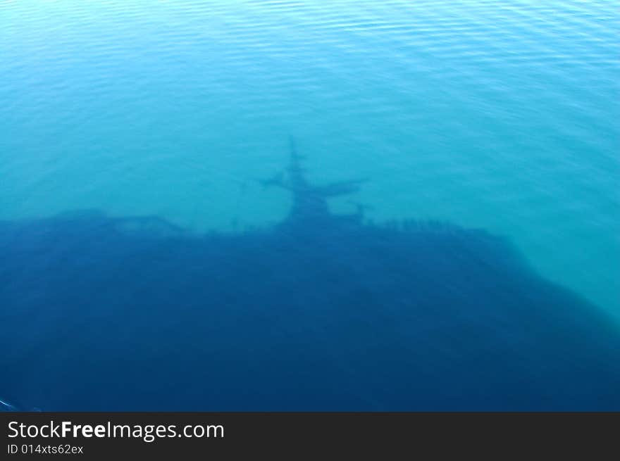 Reflection of a cruise ship on the sea. Reflection of a cruise ship on the sea