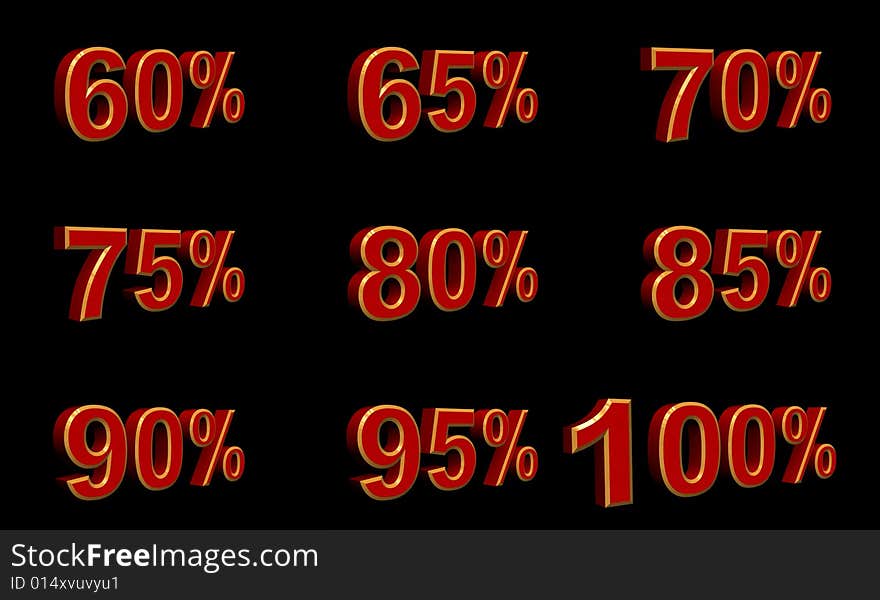 3d percentage signs