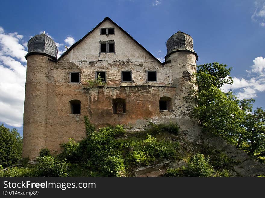 Castle Ruin Burg Schwarzburg, Thueringen, Germany