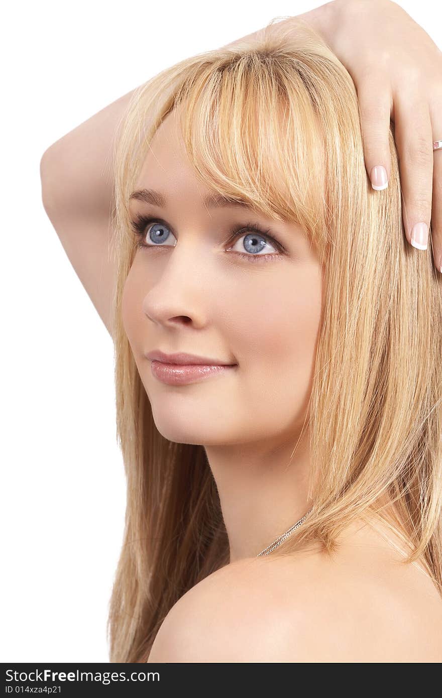 Portrait of beautiful blonde woman