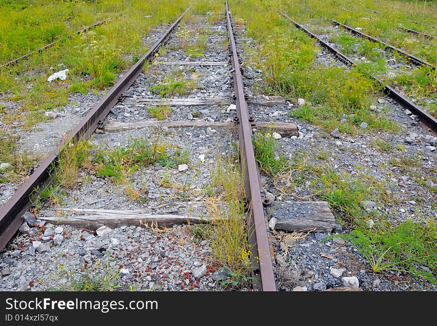 Desolate and rusty railroad tracks. Desolate and rusty railroad tracks