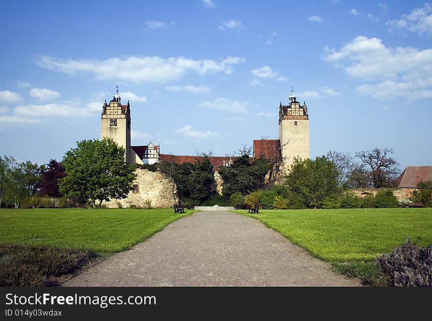 Palace Strehla and park Strehla, Sachsen, Germany