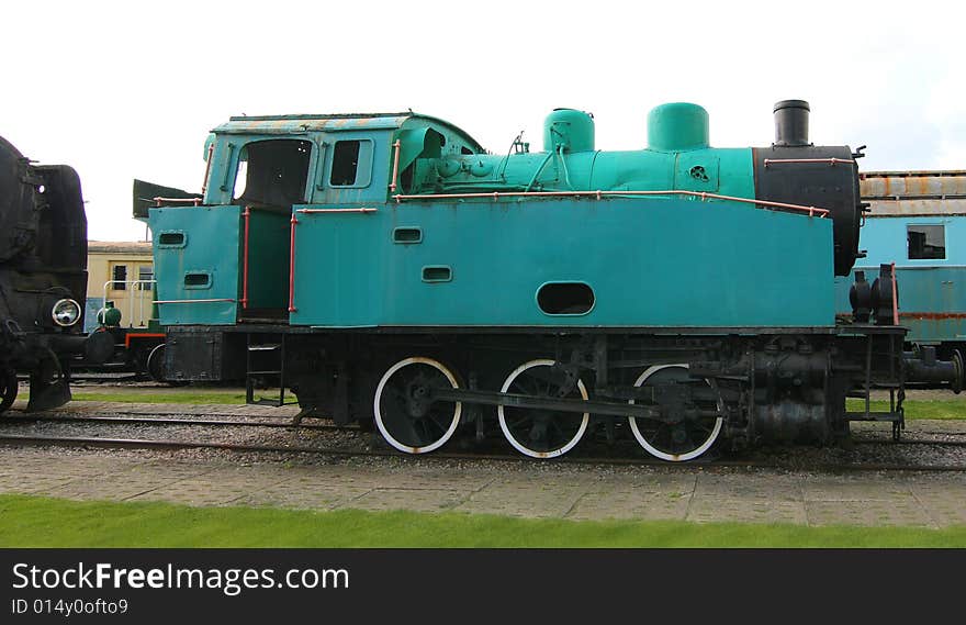 The photograph of old engines in railway museum. The photograph of old engines in railway museum