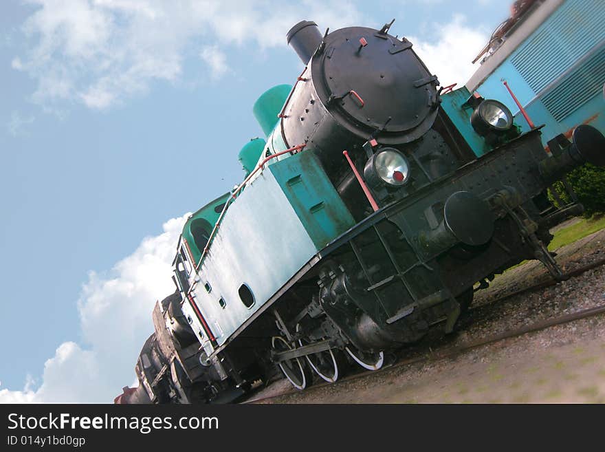 The photograph of old engines in railway museum. The photograph of old engines in railway museum