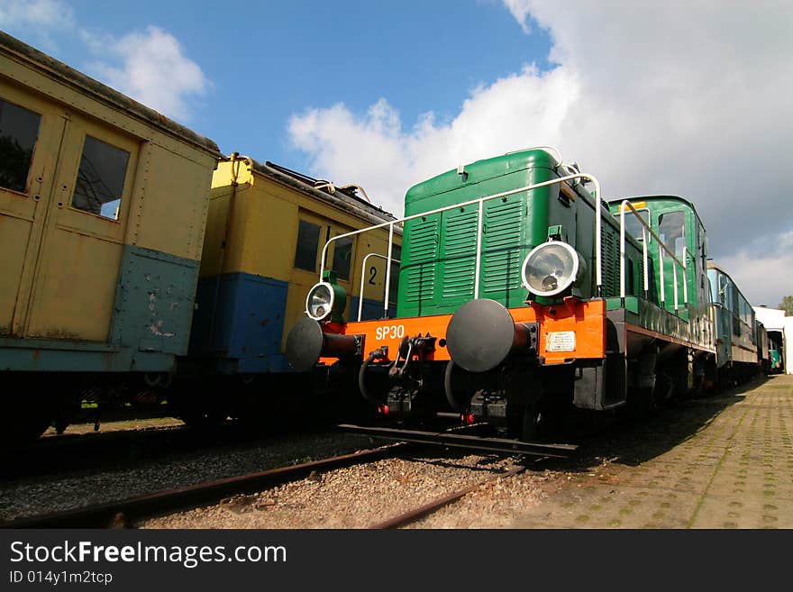 The photograph of old engines in railway museum. The photograph of old engines in railway museum