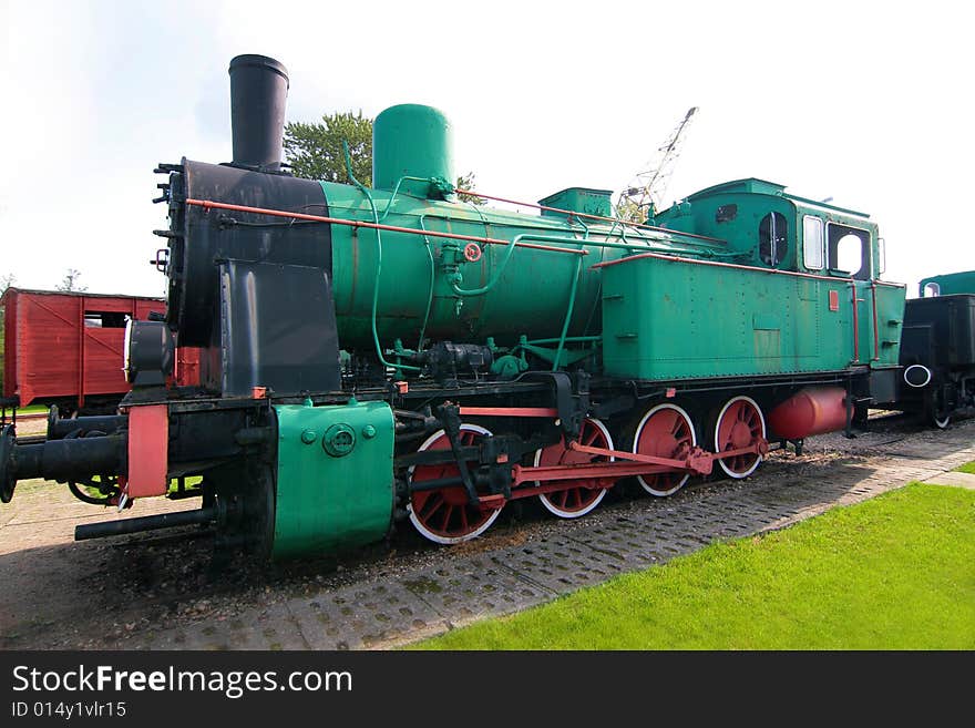 The photograph of old engines in railway museum. The photograph of old engines in railway museum