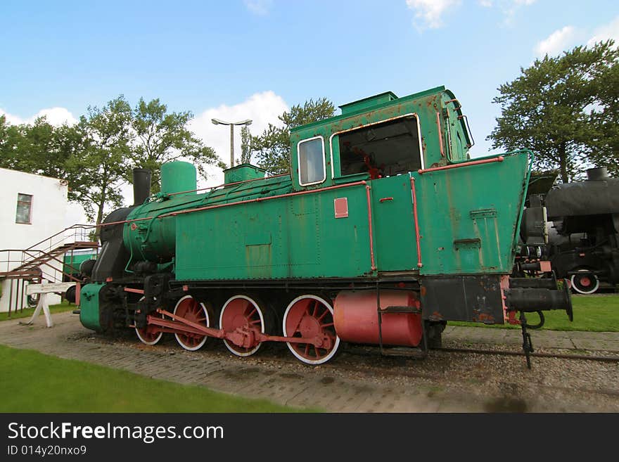 The photograph of old engines in railway museum. The photograph of old engines in railway museum